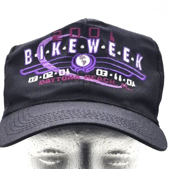 Vintage Daytona Beach Bike Week Trucker Hat Embroidered Cap Biker Florida - Picture 1 of 8